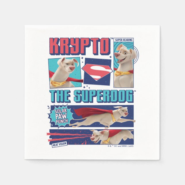 Krypto The Super-Dog Comic Panels Napkin (Front)