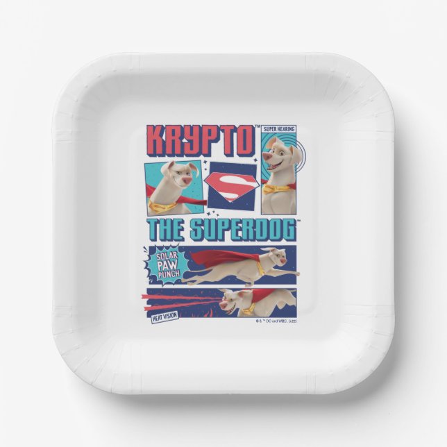 Krypto The Super-Dog Comic Panels Paper Plate (Front)
