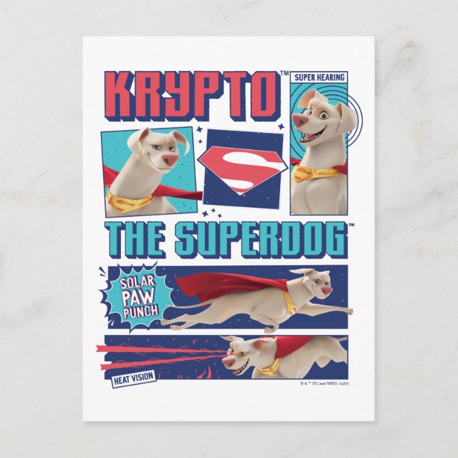 Krypto The Super-Dog Comic Panels Postcard (Front)