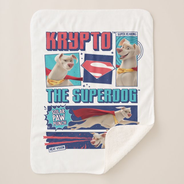 Krypto The Super-Dog Comic Panels Sherpa Blanket (Front)