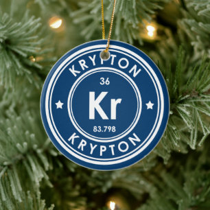 Krypton Element Blue Ceramic Ornament