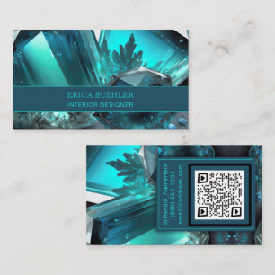 Kryptonite Cavern Abstract Crystal Aquamarine Ice Business Card