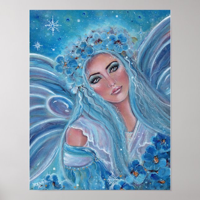 Krysta frosty blue fairy poster by Renee Lavoie (Front)