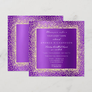 Krystal Champaigne Gold Glitter Confetti Violet A Invitation