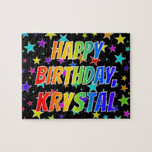 "KRYSTAL" First Name, Fun "HAPPY BIRTHDAY" Jigsaw Puzzle