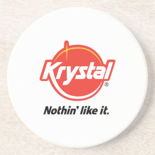 Krystal Logo Coaster in White