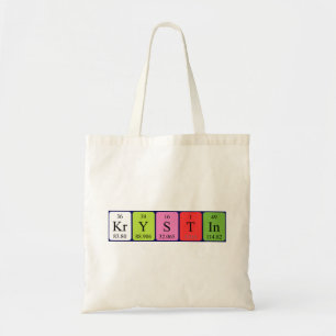 Krystin periodic table name tote bag