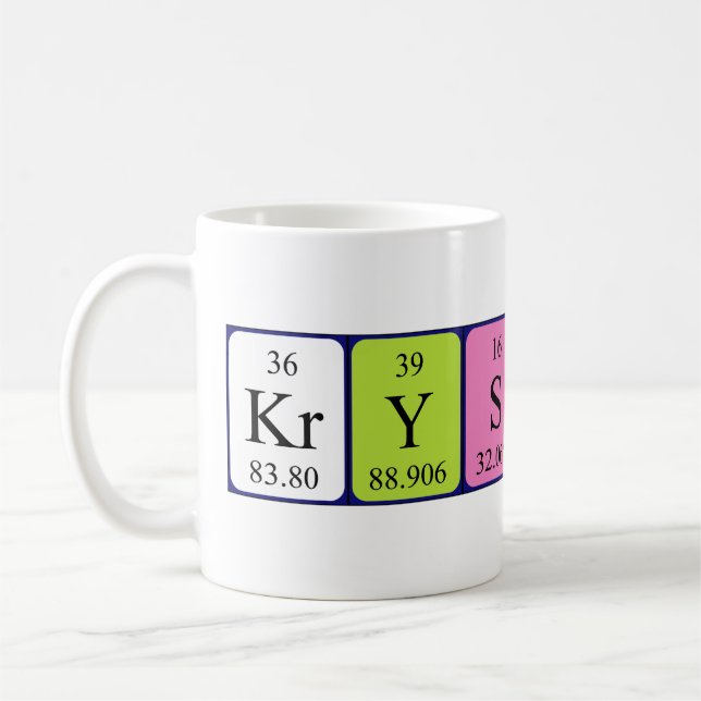 Krystina periodic table name mug (Left)