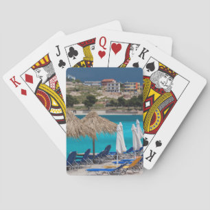 Ksamil, town beachfront playing cards