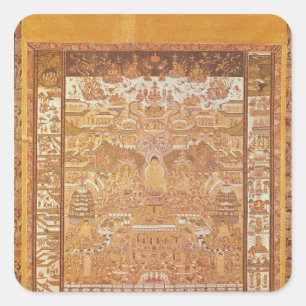 Kshitigarbha, Judge of Hell, from Dunhuang Square Sticker