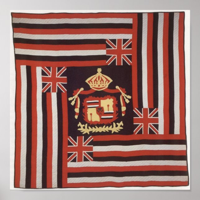 Kuʻu Hae Aloha (My Beloved Flag), Hawaiian cotton Poster (Front)