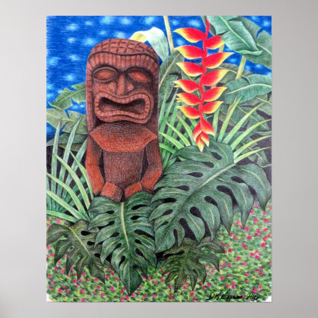 Ku Tiki Hawaiian God of War Jungle Poster (Front)