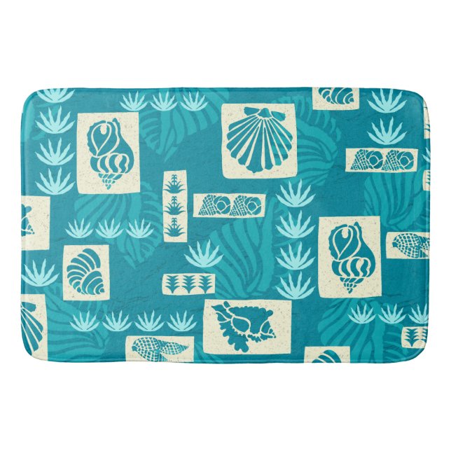 Kua Bay Hawaiian Undersea Shells Bath Mat (Front)