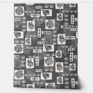 Kua Bay Hawaiian Undersea Shells - Charcoal Grey Wallpaper