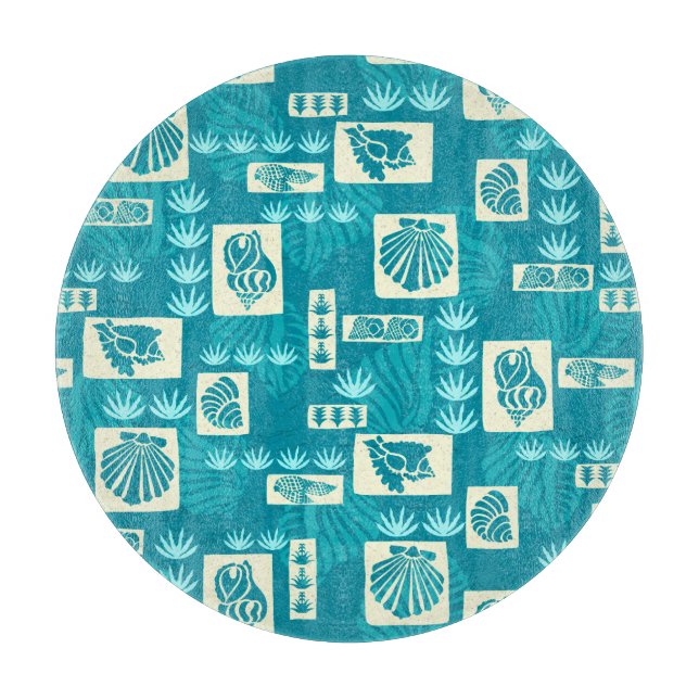 Kua Bay Hawaiian Undersea Shells Cutting Board (Front)