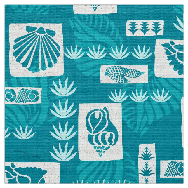 Kua Bay Hawaiian Undersea Shells Fabric (Swatch)
