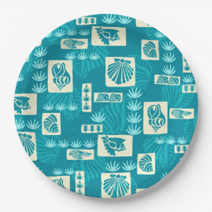 Kua Bay Hawaiian Undersea Shells Paper Plate