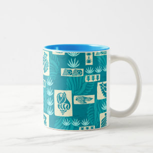 Kua Bay Hawaiian Undersea Shells Two-Tone Coffee Mug