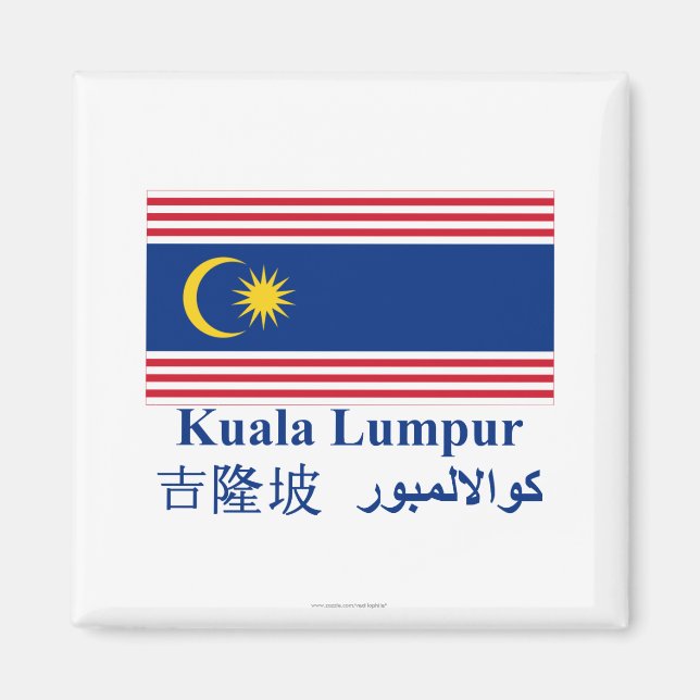 Kuala Lumpur flag with name Magnet (Front)