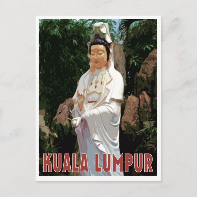 Kuala Lumpur GuanYin vintage style Postcard (Front)