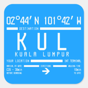 Kuala Lumpur International Airport Code Square Sticker