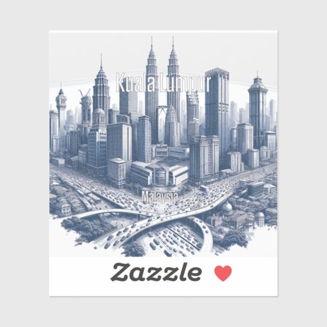 Kuala Lumpur Malaysia 3 Inch Vinyl Sticker (Sheet)