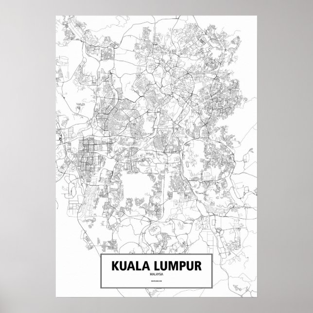 Kuala Lumpur, Malaysia (black on white, custom) Poster (Front)