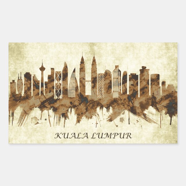 Kuala Lumpur Malaysia Cityscape Rectangular Sticker (Front)