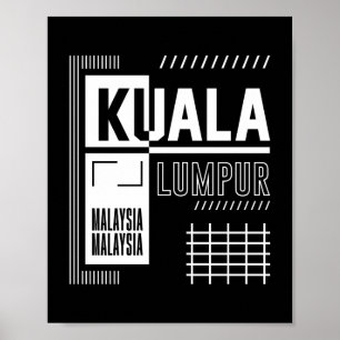 Kuala Lumpur Malaysia Modern Urban Typography Desi Poster