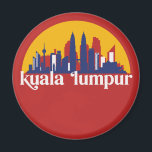 Kuala Lumpur Malaysia Retro City Skyline Cityscape Magnet<br><div class="desc">Vintage and retro city design with beautiful skyline, tourist attraction and cityscape art. Cool skyscraper and building silhouette illustration merchandise for tourist and traveller. Perfect as souvenir to bring back home when travelling all around the world. Save the memory of your travel and vacation with family and friends. Background colour...</div>