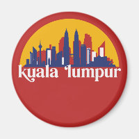 Kuala Lumpur Malaysia Retro City Skyline Cityscape