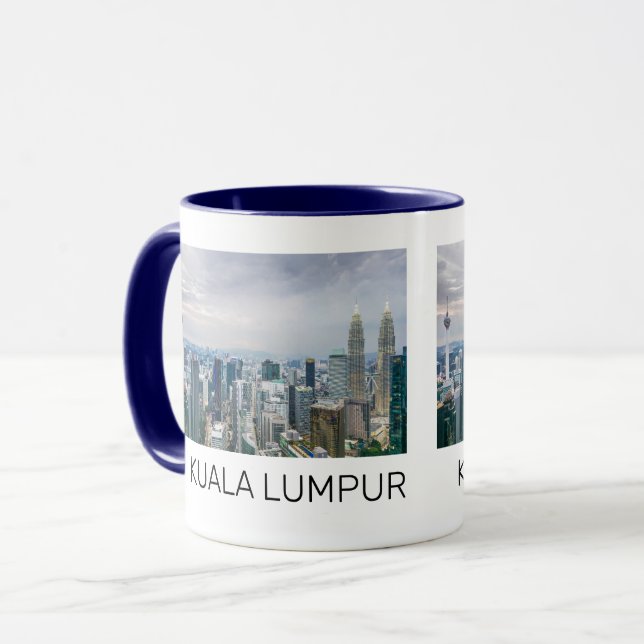 Kuala Lumpur Malaysia Skyline Vintage Souvenir Mug (Front Left)