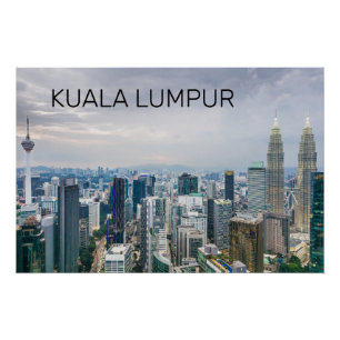 Kuala Lumpur Malaysia Skyline Vintage Souvenir Poster