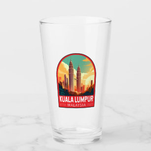 Kuala Lumpur Malaysia Travel Art Vintage Glass
