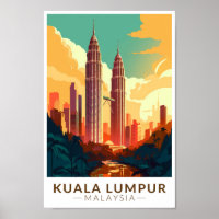 Kuala Lumpur Malaysia Travel Art Vintage