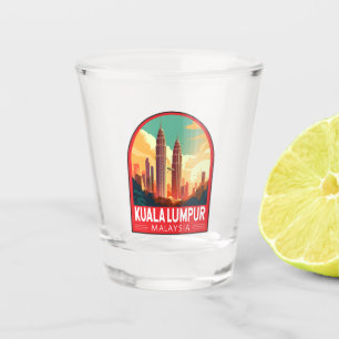 Kuala Lumpur Malaysia Travel Art Vintage Shot Glass
