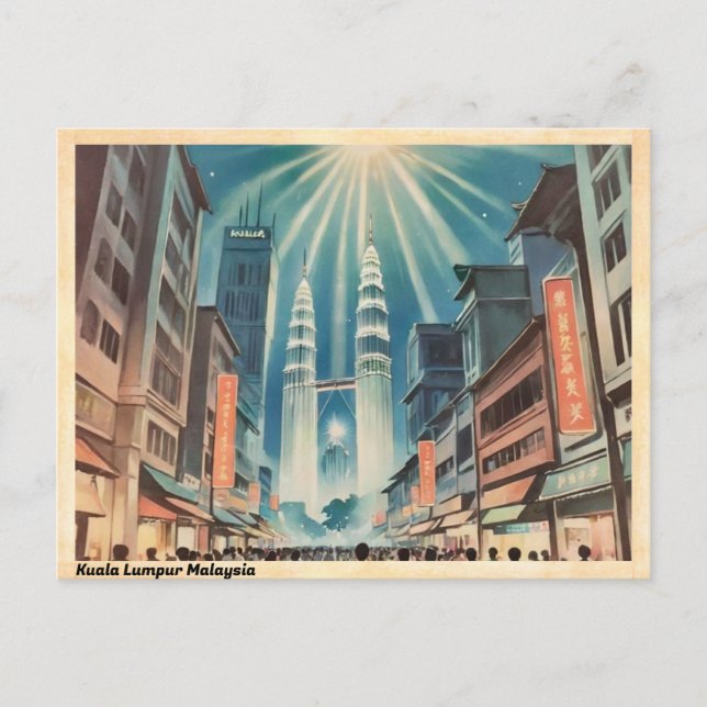 Kuala Lumpur Malaysia Vintage Travel Postcard (Front)