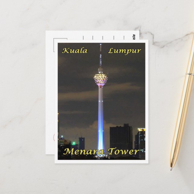 Kuala Lumpur Menara Tower - Malaysia - Postcard (Front/Back In Situ)