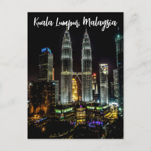 Kuala Lumpur Night Skyline Postcard