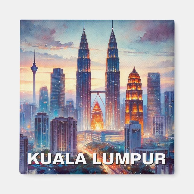 Kuala Lumpur Petronas Twin Towers  Magnet (Front)