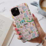 Kuala Lumpur pink illustrative travel map Case-Mate iPhone Case<br><div class="desc">Kuala Lumpur pink illustrative travel map with a pink background. Original artwork by Caroline Bonne Müller</div>