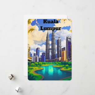 Kuala Lumpur Postcard, Personalised Postcard Kuala