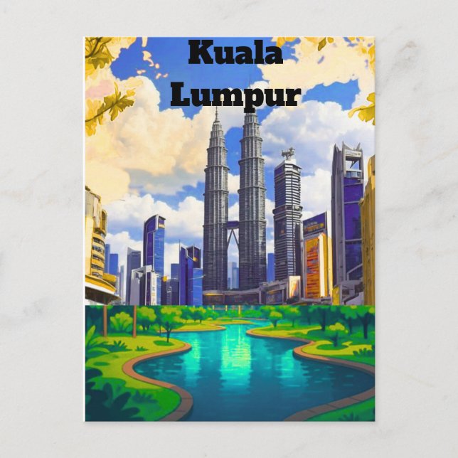 Kuala Lumpur Postcard, Personalized Postcard Kuala (Front)