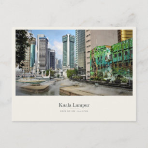 Kuala Lumpur River of Life and City Skyline Postcard