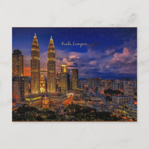 Kuala Lumpur skyline at night Postcard