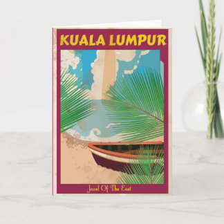 Kuala Lumpur vintage travel poster Holiday Card