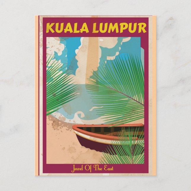 Kuala Lumpur vintage travel poster Postcard (Front)