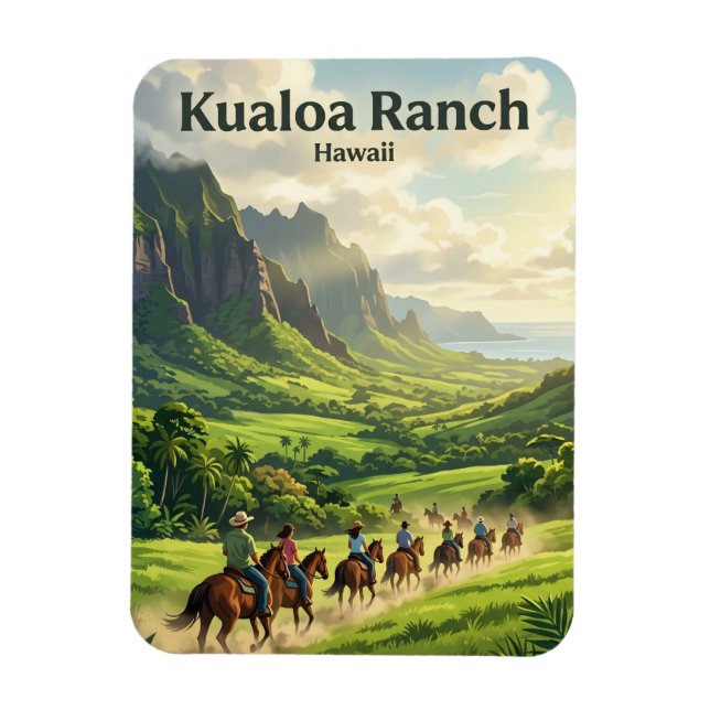 Kualoa Ranch Hawaii Magnet (Vertical)