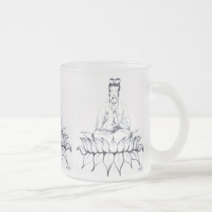 Kuan Yin Frosted Glass Mug
