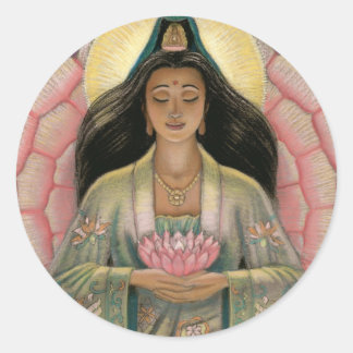Kuan Yin Goddess of Compassion Classic Round Sticker